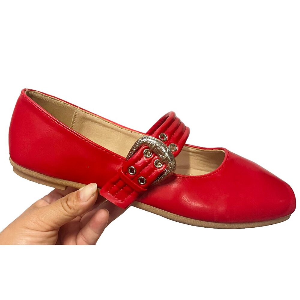 Soft Red Mary Jane Shoes - Picture 4 of 5